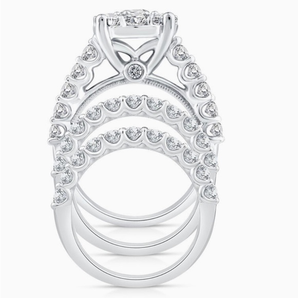 Diamond 4 carat 10k white gold bridal set - Picture 4 of 12